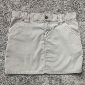 Old Navy Vintage Cream Corduroy Mini Y2K Cargo Skirt Low Rise Woman Size 4